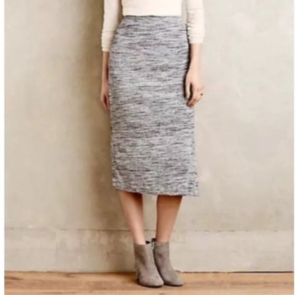 Anthropologie Maeve Gray Pencil Skirt
